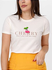 Tshirt Algodao Cherry Off White