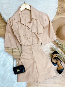 Conjunto Jhorts e Camisa Valentina Capuccino