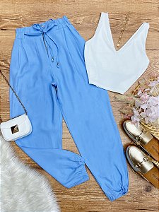 Calca Jogger Nanda Azul Bebe