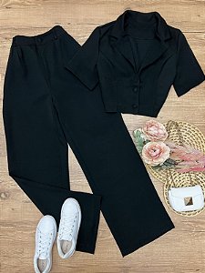 Conjunto Calca e Cropped Kely Preto