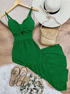 Vestido Midi Jessica Verde Bandeira