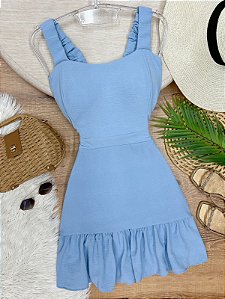 Vestido Babado Duda Azul Bebe