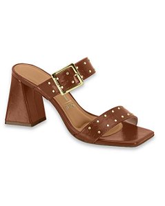 Tamanco Vizzano Fivela Spikes Salto Bloco Feminino Chocolate 6464126