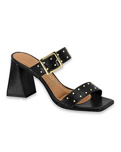 Tamanco Vizzano Fivela Spikes Salto Bloco Feminino Preto 6464126