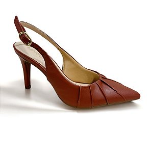 Scarpin Slingback Feminino Marrom Mariotta 702420