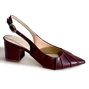 Scarpin Slingback Feminino Vinho Mariotta 20663