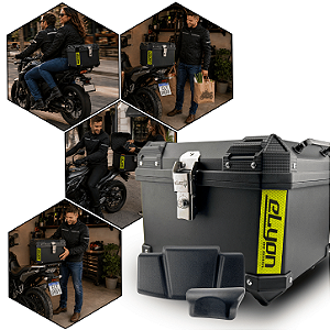 Baú Bauleto Plastico Abs Traseiro 45l Universal Preto Preto