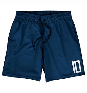 Shorts Masculino Corrida Academia Futebol Elastano Premium Tactel Azul WSS Jogador 10
