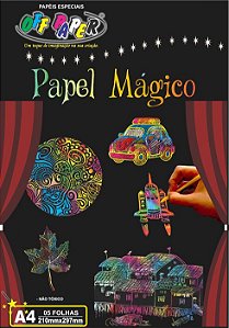 PAPEL A4 MAGICO MULTICOLOR 5 FOLHAS - OFF PAPER
