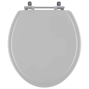 Assento Sanitário Poliester Classica Cinza Prata para vaso Celite