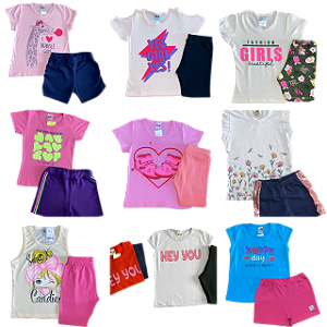 KIT 10 CONJUNTOS FEM.  1 AO 8 ANOS R$16,00