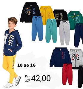 CONJUNTO MOLETOM MASC. E FEM. 10 AO 16 ANOS