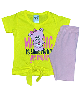 Conjunto Feminino Amarelo Lilás