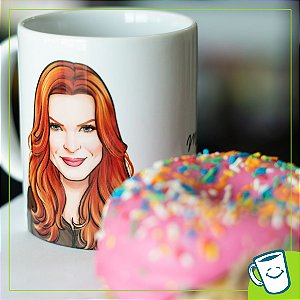 01 Caneca  + 01 Caricatura