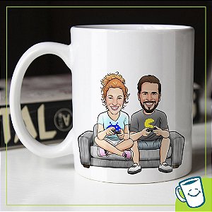 CANECA NAMORADOS CASAL HEROIS