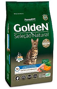 Golden Seleção Natural Gatos Castrados Frango/Abóbora/Alecrim 1kg