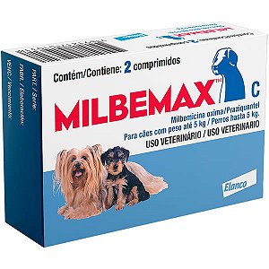 Milbemax Cão (Ate 5kg) - 2 comprimidos