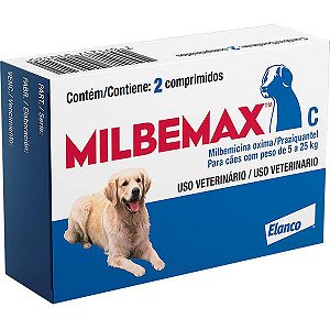 Milbemax Cão (5 a 25kg) c/ 2 comprimidos