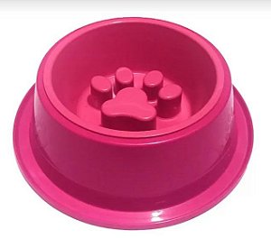 Comedouro Plastico Interativo Lento para Cachorro - Rosa