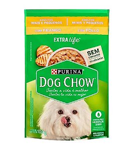 Sache Dog Chow Cães Adultos Raças Mini/Pequenas Frango 100g