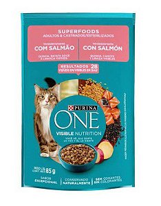 Sache Purina One Gatos Adultos/Castrados Superfoods [Salmão] 85g