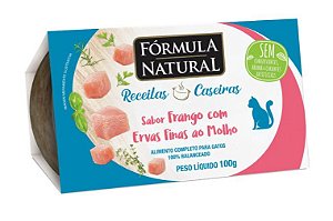 Formula Natural Receitas Caseiras Gatos Adultos Frango/Ervas Finas ao Molho 100g