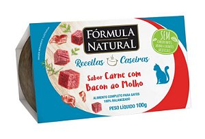 Formula Natural Receitas Caseiras Gatos Adultos Carne/Bacon ao Molho 100g