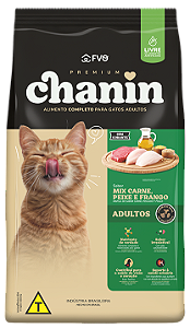 Chanin Gatos Adultos Mix Carne/Peixe/Frango 10kg