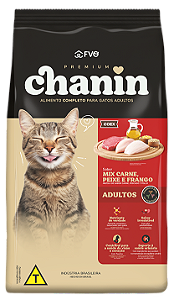 Chanin Gatos Adultos Mix Coex Carne/Peixe/Frango 25kg