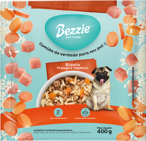Bezzie Risoto Cães Adultos Frango/Vegetais 400g