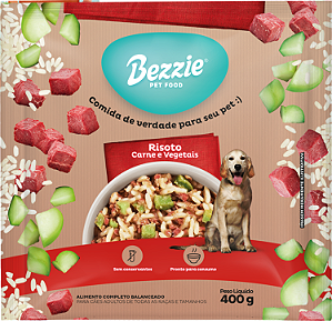 Bezzie Risoto Cães Adultos Carne/Vegetal 400g