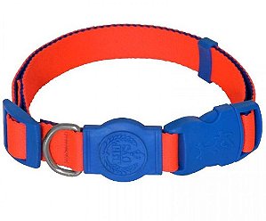 Coleira Dog New Azul/Coral P (1,5x31-43cm)