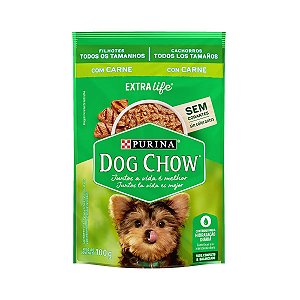 Sache Dog Chow Cães Filhotes All Breeds Carne 100g