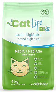 Areia Granulado Biodegradável Mandioca Cat Life Media 4kg