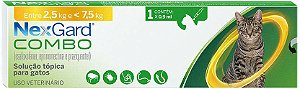 Nexgard Combo Gatos de 2,5kg a 7,5kg - 1 Pipeta