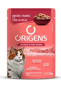 Sache Origens Gatos Filhotes/Adultos Carne 85g