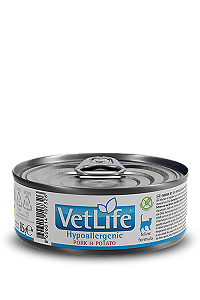 Vet Life Gatos Hypoallergenic Porco/Batata 85g