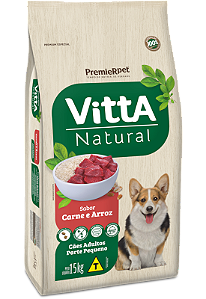 Vitta Natural Cães Adultos Raças Pequenas Carne 3kg - VAL. 26/FEV/26