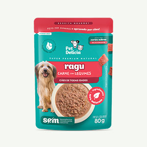 Sache Petdelicia Cães Filhotes/Adultos Ragu Carne/Legumes 80g