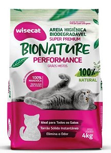 Areia Granulado Biodegradável Mandioca Wisecat Bionature Mista 4kg
