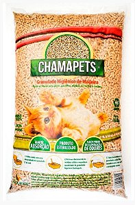 Areia Granulado De Madeira Para Gatos/Roedores Chamapets 15kg