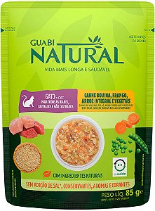 Sache Guabi Natural Gatos Carne/Frango/Arroz/Vegetais 85g