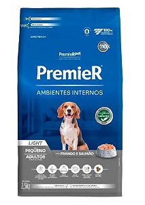 Premier Ambientes Internos Cães Adultos Light Raças Pequenas 2,5kg