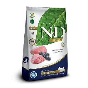 N&D Prime Cães Adultos Raças Mini Cordeiro/Blueberry 10kg