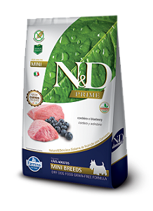N&D Prime Cães Adultos Raças Mini Cordeiro/Blueberry 10kg