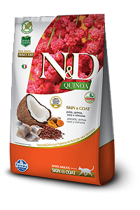 N&D Quinoa Gatos Adultos Skin & Coat Peixe 7,5kg