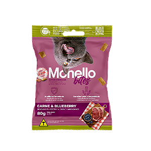 Snack Monello Bites Gatos Adultos Imunidade Carne/Blueberry 80g