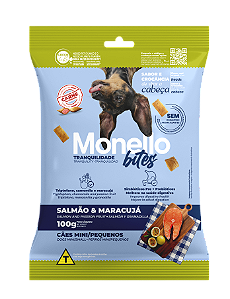 Snack Monello Bites Cães Adultos Tranquilidade Raças Mini/Pequenas Salmão/Maracujá 100g