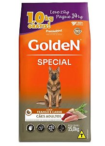 Golden Special Cães Adultos Frango/Carne [Pague 14kg Leve15kg]