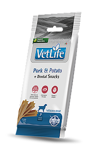 Snack N&D Dental Pork&Potato Cães Adultos Raças Media/Maxi 100g [7 unidades]